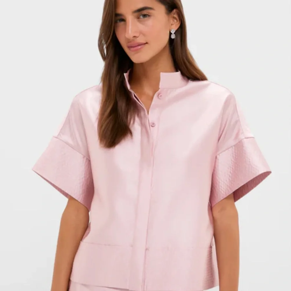 Light Pink Dupioni Trapunto Skirt + Blouse  2x1 Set 🌸 - Picture 2 of 5